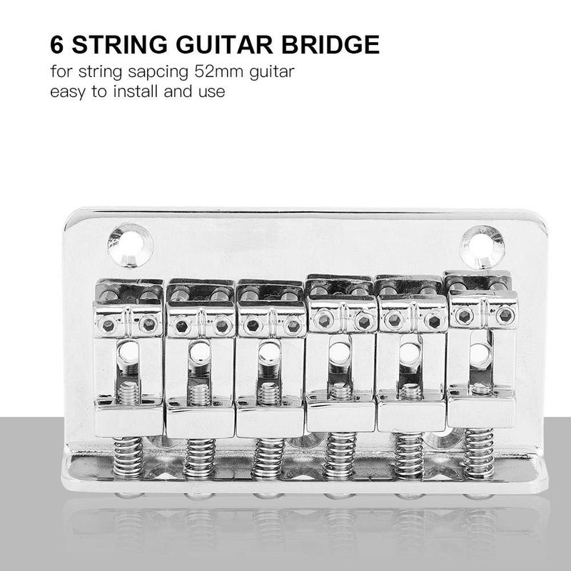 Dilwe Guitar Bridge, 6 String Metal Fixed Hardtail Tailpiece Bridge Saddle with 5 Pcs Screws for Electric Guitar Bass - Image 3
